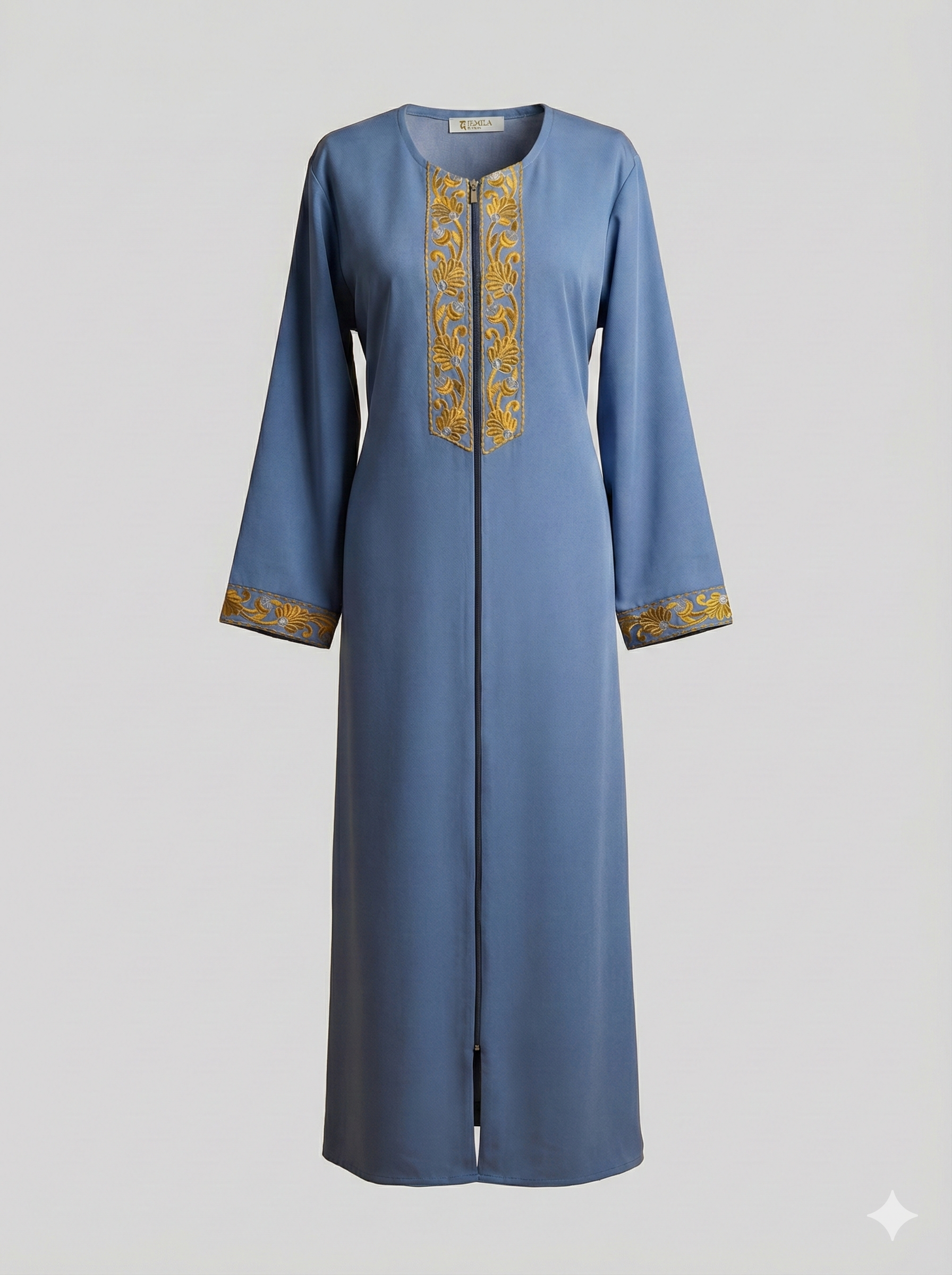 جلّباب دجينز بالطرز الذهبي – قصّة كلاسيكية وأنيقة (Copy) - الصورة 7